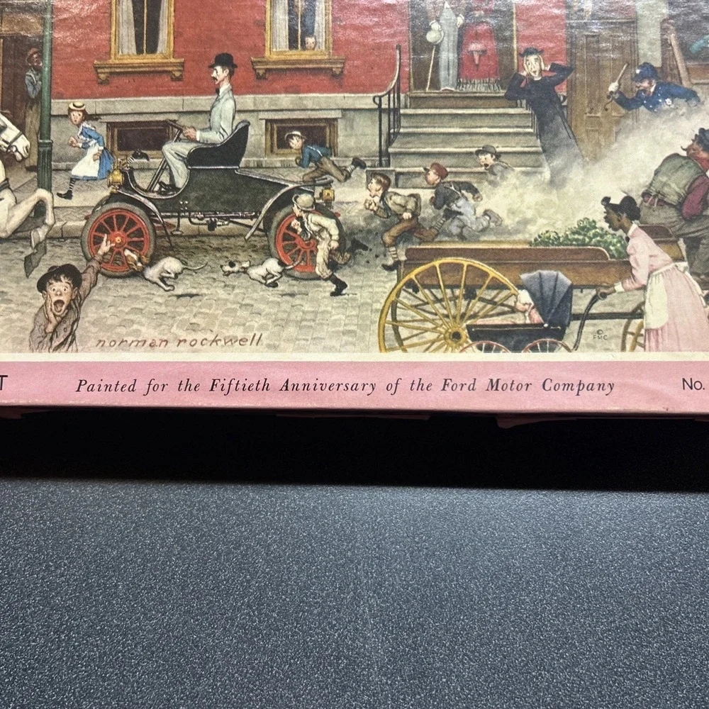 Jaymar Norman Rockwell The Street 650 PC Puzzle Vintage Ford Motor Co 50th Anniv